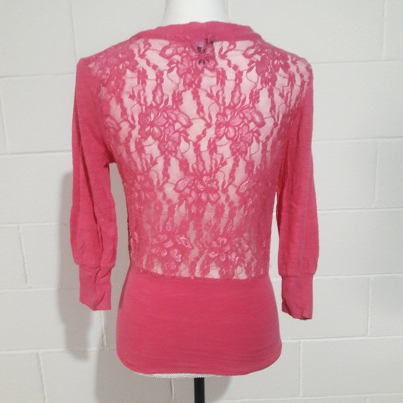 Rue 21 Button Front Cardigan Lace Back Lightweight - Picture 3 of 6
